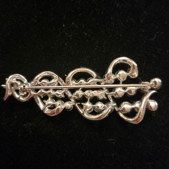 Coro Silver Blue AB Pearl Brooch Pin - Picture 2 of 8